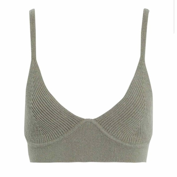 Jonathan Simkhai Ribbed Lambswool Cashmere Blend Knit Bra Top Size Medium - Picture 1 of 8